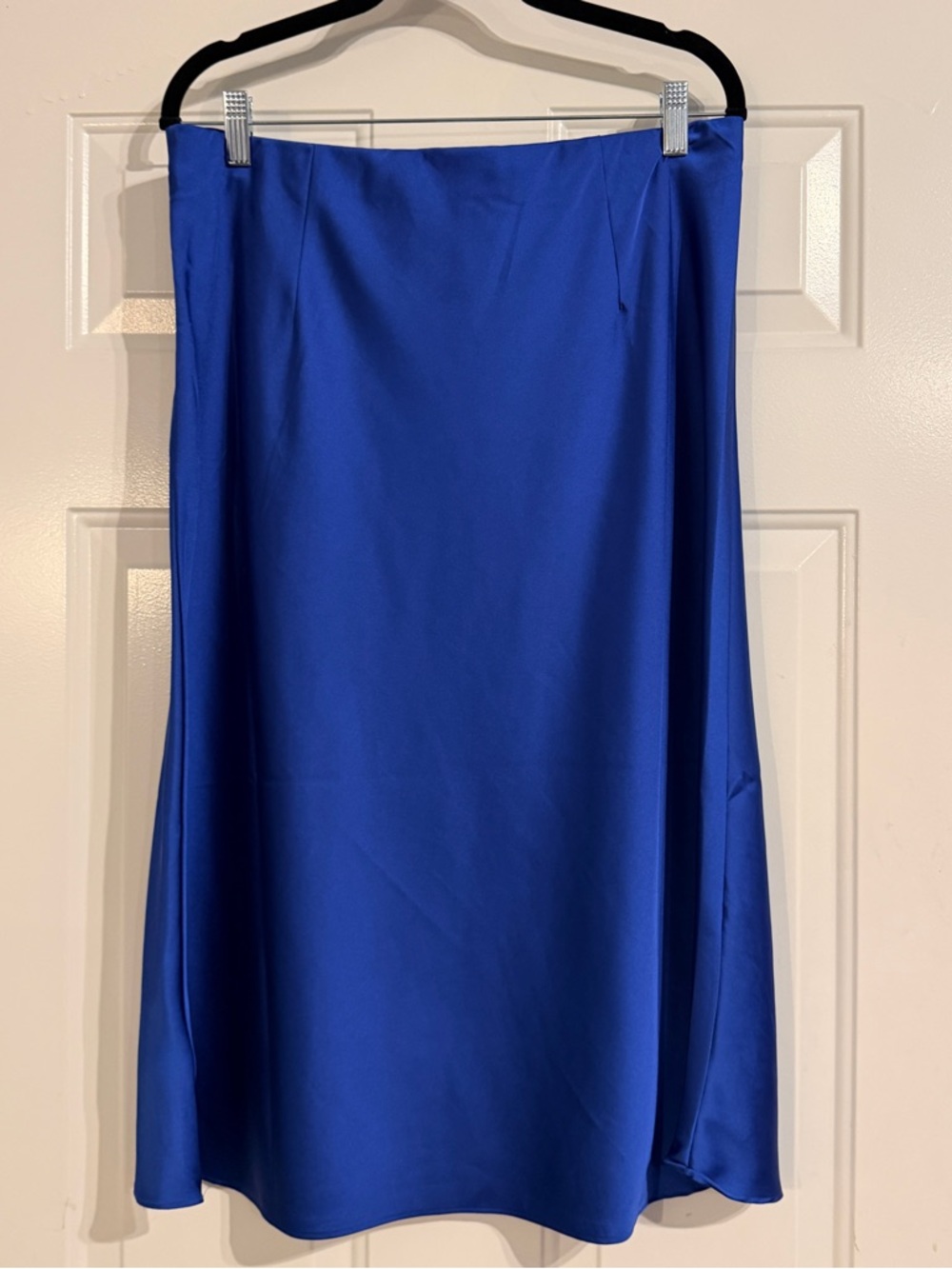 The Drop electric blue satin midi skirt sz Large - Picture 4 of 4